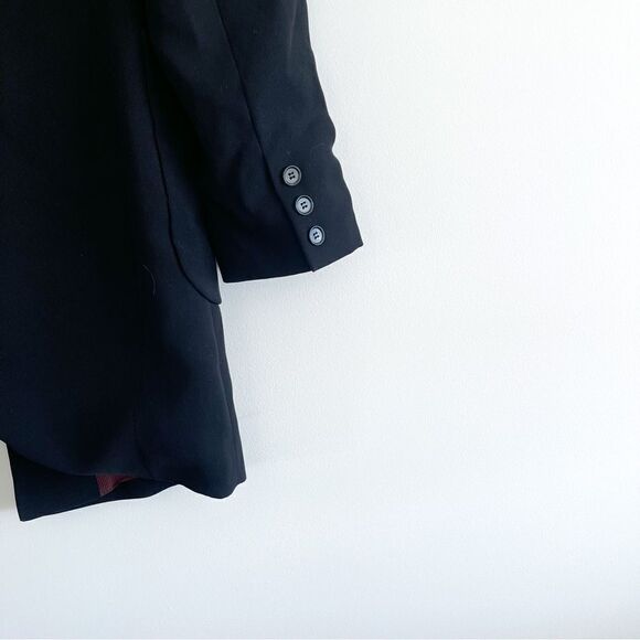 She Coat Jacket Black Women's 6 Notched Collar Lined Hidden Button Closure - Picture 3 of 8